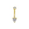 Piercings works | 18 Karaat Gouden Navelpiercing met Schitterende Hartvormige Zirkonia | Nu te koop bij 14Karaats.nl | 10001087-Earrings/Body-piercing Jewellery