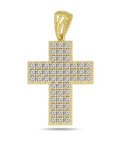Zwartevalk | Juwelier Zwartevalk 14 karaat gouden kruis hanger met zirkonia - 14.294/20x15 | Nu te koop bij 14Karaats.nl | 10001091-Pendants