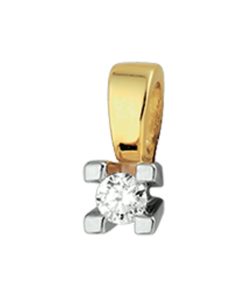 The Jewelry Collection | The Jewelry Collection Hanger Diamant 0.10ct H Si - Bicolor Goud | Nu te koop bij 14Karaats.nl | 10001091-Pendants