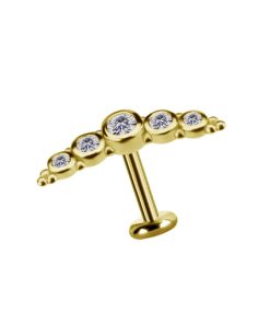 Piercings works | 18K Gouden Helix Piercing met Stralende Zirkonia | Nu te koop bij 14Karaats.nl | 10001087-Earrings/Body-piercing Jewellery