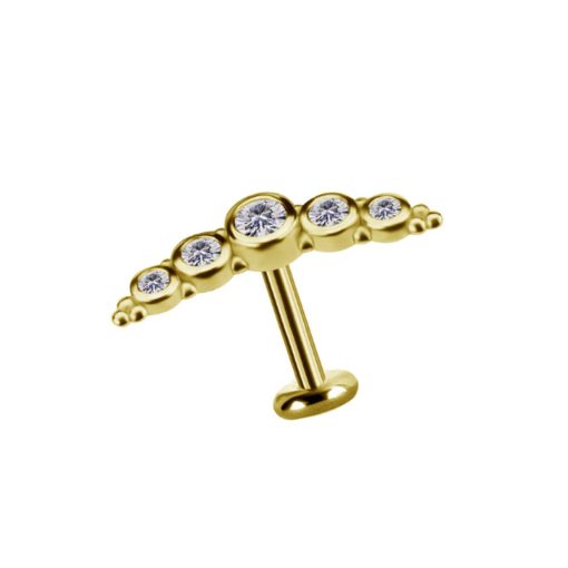 Piercings works | 18K Gouden Helix Piercing met Stralende Zirkonia | Nu te koop bij 14Karaats.nl | 10001087-Earrings/Body-piercing Jewellery