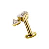 Piercings works | 18 Karaats Gouden Piercing met Pijlontwerp en Zirkonia Stenen | Nu te koop bij 14Karaats.nl | 10001087-Earrings/Body-piercing Jewellery