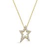 QoF | 18K Goud Ster met Swarovski® Kristal Ketting - 40cm +5cm | Nu te koop bij 14Karaats.nl | 10001091-Pendants