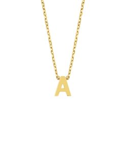 New Bling | New Bling 9NBG-912A Gouden Kubus met Letter A - 3