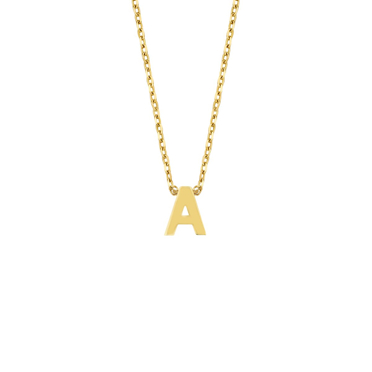 New Bling | New Bling 9NBG-912A Gouden Kubus met Letter A - 3 New Bling | New Bling 9NBG-912A Gouden Kubus met Letter A - 3