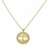 Star juwelier | Gouden Ketting Levensboom Hanger Zirkonia 14 karaats 41 cm + 1 cm | Nu te koop bij 14Karaats.nl | 10001091-Pendants
