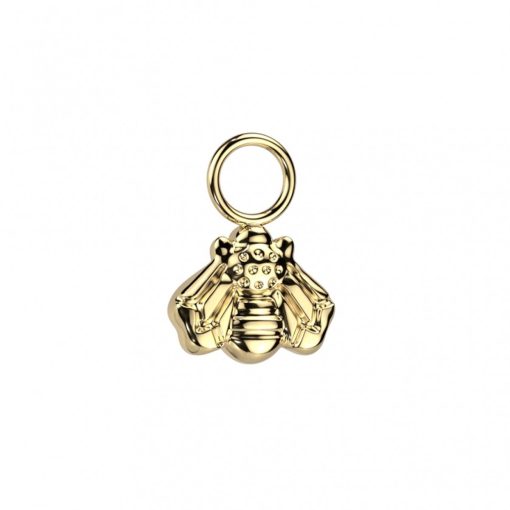 LMPiercings NL | Hangertje titanium bijtje gold plated - LMPiercings | Nu te koop bij 14Karaats.nl | 10001087-Earrings/Body-piercing Jewellery