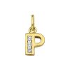 Star juwelier | Goud Hanger Letter P Zirkonia 14 karaats | Nu te koop bij 14Karaats.nl | 10001091-Pendants