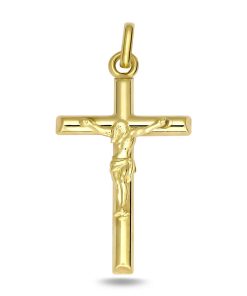 Zwartevalk | Juwelier Zwartevalk 14 karaat gouden kruis met Jezus - 14.287/36x20 | Nu te koop bij 14Karaats.nl | 10001091-Pendants
