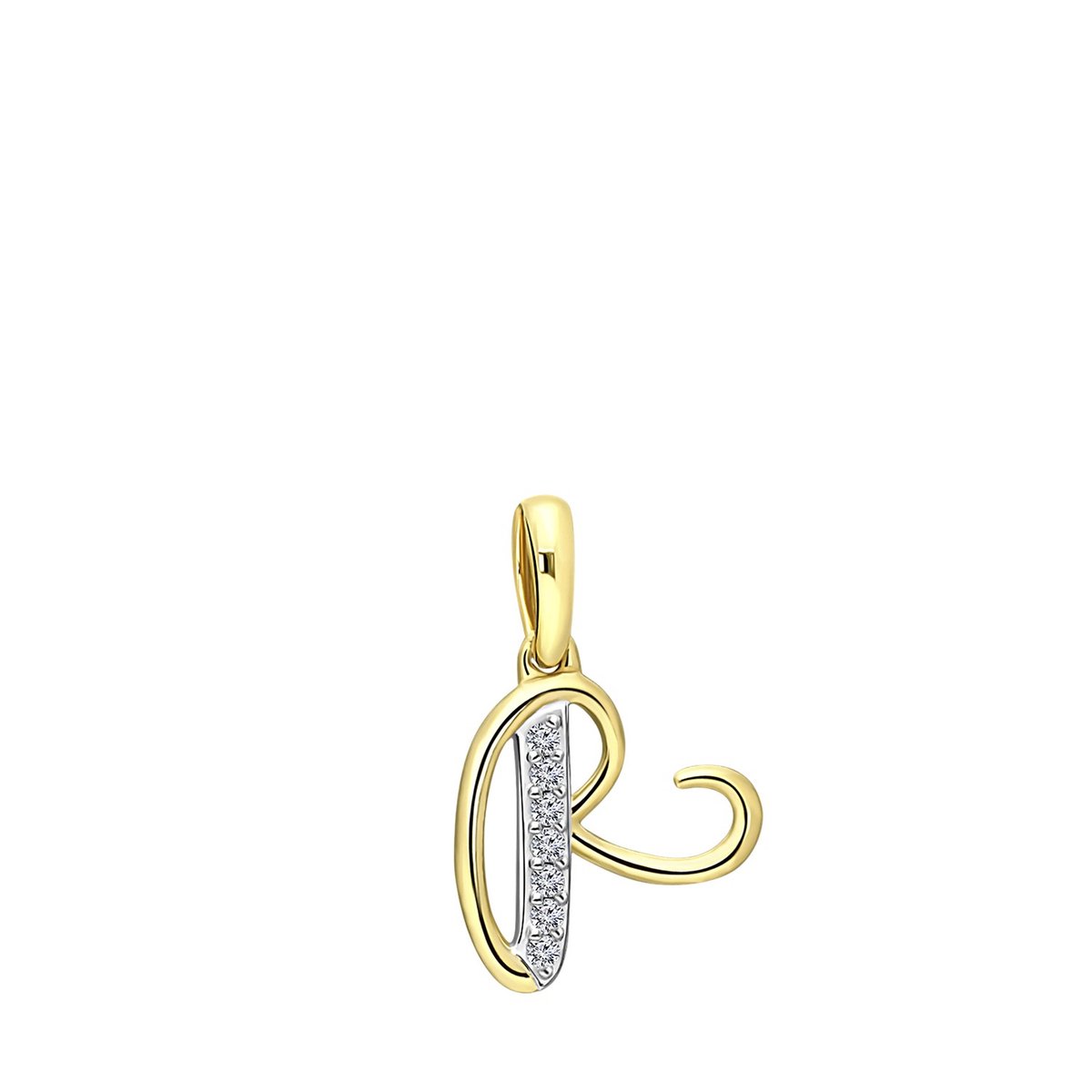 Lucardi | Lucardi Dames alfabet hanger met diamant (0 Lucardi | Lucardi Dames alfabet hanger met diamant (0