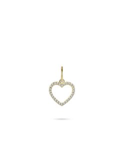Jewels Inc. | Gisser Jewels - Hanger excl. Collier - Hart gezet met Zirkonia- 14mm x 10mm - 14 Karaat Geelgoud | Nu te koop bij 14Karaats.nl | 10001091-Pendants