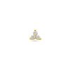 LEV Sieraden | Lev Sieraden - 14 karaat Geelgouden Labret 1.0 x 8 mm met 3 zirkonia 3.5 mm steentjes - Piercing - labret piercing - neuspiercing staafje - tragus piercing - Monroe piercing- Oorpiercing-helix | Nu te koop bij 14Karaats.nl | 10001087-Earrings/Body-piercing Jewellery