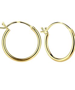 JYC | Joy|S - Zilveren oorringen 16 mm - Franse sluiting - gold plated | Nu te koop bij 14Karaats.nl | 10001087-Earrings/Body-piercing Jewellery