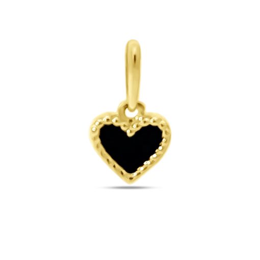 Silventi | Silventi 9NBSAM-G230302 Gouden Hangertje Hartje - Emaille - 6x6