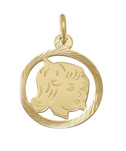 Zwartevalk | Juwelier Zwartevalk 14 karaat gouden meisjes kinderkopje hanger - 14.101.167/14K | Nu te koop bij 14Karaats.nl | 10001091-Pendants