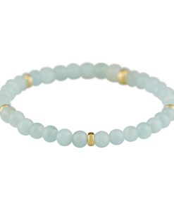 Petit collection | Armband natuursteen: Aquamarijn & 14kt goud | Nu te koop bij 14Karaats.nl | Armbanden
