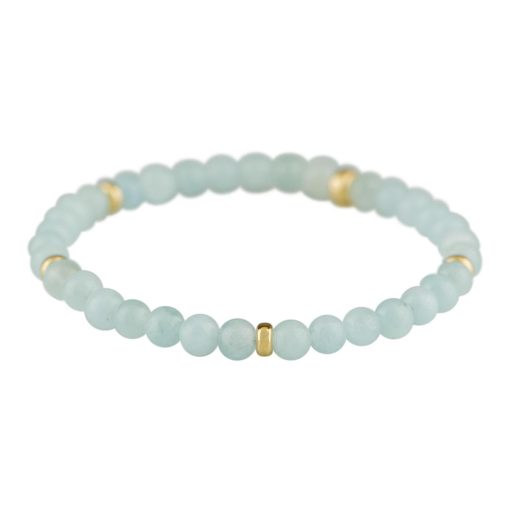Petit collection | Armband natuursteen: Aquamarijn & 14kt goud | Nu te koop bij 14Karaats.nl | Armbanden