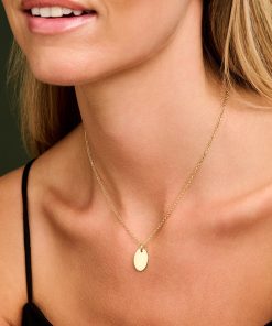 New Bling | 9NBG-0601 14KY pendant oval 15x10x0.5mm | Nu te koop bij 14Karaats.nl | 10001091-Pendants
