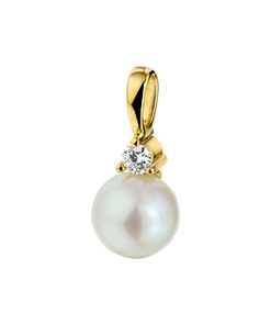 Sense Jewelry | Hanger Parel En Diamant 0.05ct H Si | Nu te koop bij 14Karaats.nl | 10001091-Pendants