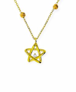 Star juwelier | Gouden Ketting Ster Hanger 14 karaats | Nu te koop bij 14Karaats.nl | 10001091-Pendants