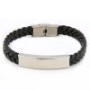 Lovelockers | Lovelockers© - Armband Heren - Zilver RVS - Zwart PU Leer - Mannen - Alle maten (adjustable) - Cadeau voor man - vaderdag - cadeautjes - Verjaardag | Nu te koop bij 14Karaats.nl | Armbanden
