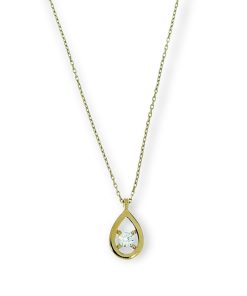 Star juwelier | Gouden Ketting Druppel Hanger Zirkonia 14 karaats 41 + 2 cm | Nu te koop bij 14Karaats.nl | 10001091-Pendants