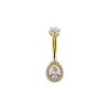 Piercings works | Gouden Peer Navelpiercing – Tijdloze Luxe in 18 Karaat Goud | Nu te koop bij 14Karaats.nl | 10001087-Earrings/Body-piercing Jewellery