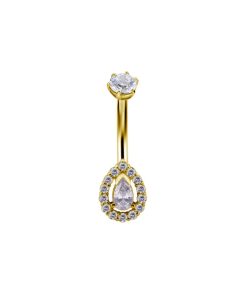 Piercings works | Gouden Peer Navelpiercing – Tijdloze Luxe in 18 Karaat Goud | Nu te koop bij 14Karaats.nl | 10001087-Earrings/Body-piercing Jewellery