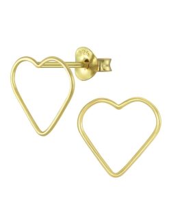 JYC | Joy|S - Zilveren hartje oorbellen - 11 x 10 mm - gold plated | Nu te koop bij 14Karaats.nl | 10001087-Earrings/Body-piercing Jewellery