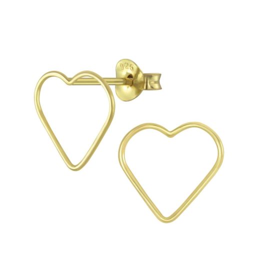 JYC | Joy|S - Zilveren hartje oorbellen - 11 x 10 mm - gold plated | Nu te koop bij 14Karaats.nl | 10001087-Earrings/Body-piercing Jewellery