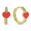 Juwelier Emo | Juwelier Emo - Hart Oorbellen Goud - 14 Karaat – ROOD – Diameter 12mm | Nu te koop bij 14Karaats.nl | 10001087-Earrings/Body-piercing Jewellery