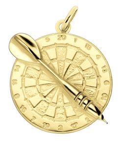 Zwartevalk | Juwelier Zwartevalk 14 karaat gouden dartbord en dart hanger 14.101.032 | Nu te koop bij 14Karaats.nl | 10001091-Pendants