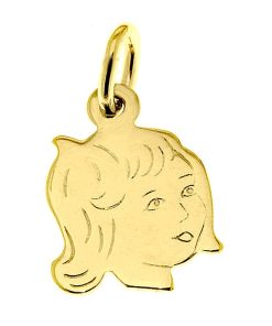 Zwartevalk | Juwelier Zwartevalk 14 karaat gouden meisjes kinderkopje hanger - 14.179/14K | Nu te koop bij 14Karaats.nl | 10001091-Pendants