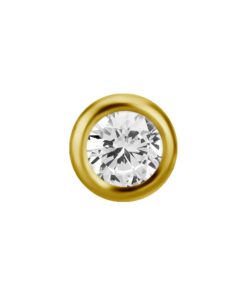 Piercings works | 18 Karaat Gouden Oorpiercing met Ronde Zirkonia | Nu te koop bij 14Karaats.nl | 10001087-Earrings/Body-piercing Jewellery