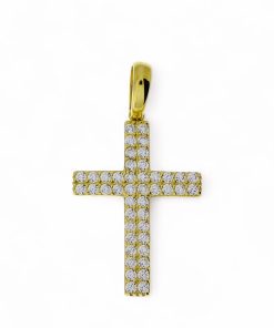 Star juwelier | Gouden Kruis Hanger 29 mm 19.5 mm Zirkonia | Nu te koop bij 14Karaats.nl | 10001091-Pendants