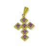 Star juwelier | Gouden Kruis Hanger 38 mm 22 mm Amethist Zirkonia 14 karaats | Nu te koop bij 14Karaats.nl | 10001091-Pendants