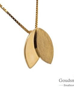 Scratched | SCRATCHED GOLD hanger 16mm half ijsmat/poli | Nu te koop bij 14Karaats.nl | 10001091-Pendants