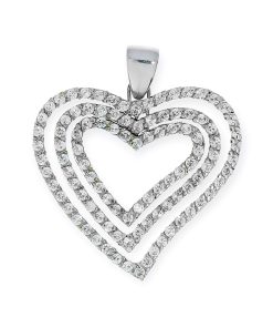 Star juwelier | Gouden Hanger Hart Zirkonia Witgoud 14 karaats | Nu te koop bij 14Karaats.nl | 10001091-Pendants