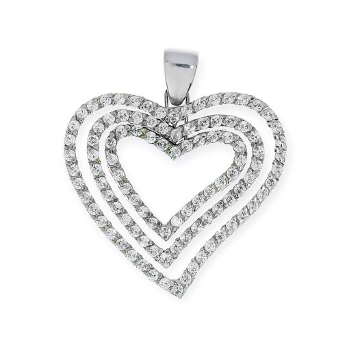 Star juwelier | Gouden Hanger Hart Zirkonia Witgoud 14 karaats | Nu te koop bij 14Karaats.nl | 10001091-Pendants