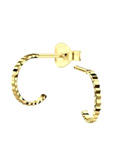 JYC | Joy|S - Zilveren oorringen stud - 10 mm - diamond cut t24 - gold plated | Nu te koop bij 14Karaats.nl | 10001087-Earrings/Body-piercing Jewellery