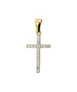 The Jewelry Collection | The Jewelry Collection Hanger Kruis Zirkonia - Goud | Nu te koop bij 14Karaats.nl | 10001091-Pendants