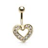 LMPiercings NL | Navelpiercing hart gold plated 14kt. met steentjes - LMPiercings | Nu te koop bij 14Karaats.nl | 10001087-Earrings/Body-piercing Jewellery