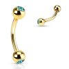 LMPiercings NL | Rook piercing steentje aqua gold plated | Nu te koop bij 14Karaats.nl | 10001087-Earrings/Body-piercing Jewellery