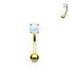 LMPiercings NL | Piercing gold plated rond opal 14 kt. - LMPiercings | Nu te koop bij 14Karaats.nl | 10001087-Earrings/Body-piercing Jewellery
