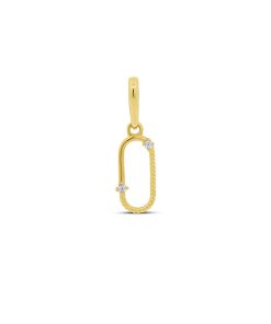 Silventi | Silventi 9NBSAM-G230368 Gouden hanger - Zirkonia - Open Ovaal - 8