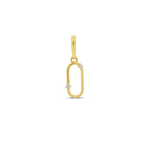 Silventi | Silventi 9NBSAM-G230368 Gouden hanger - Zirkonia - Open Ovaal - 8