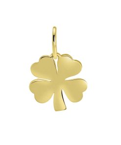 Lucardi | Lucardi Dames 14 Karaat geelgouden hanger klaver - Hanger - 14 Karaat Goud - Geelgoud | Nu te koop bij 14Karaats.nl | 10001091-Pendants