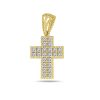 Zwartevalk | Juwelier Zwartevalk 14 karaat gouden kruis hanger met zirkonia - 14.294/15x10 | Nu te koop bij 14Karaats.nl | 10001091-Pendants