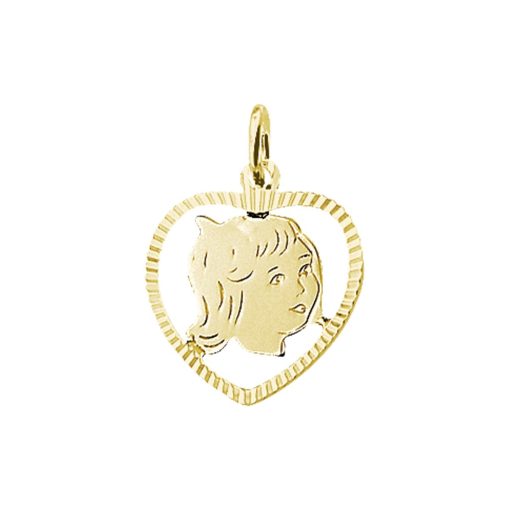 Sense Jewelry | Hanger Meisje Hart Gediamanteerd 19 X 16 Mm | Nu te koop bij 14Karaats.nl | 10001091-Pendants