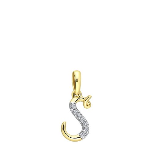 Lucardi | Lucardi Dames alfabet hanger met diamant (0